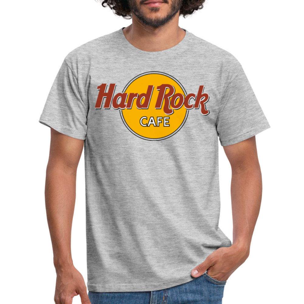 Herren Fashion Hard Rock Cafe T-Shirt Rundhals Unisex 100% Baumwolle Streetwear - Grau meliert