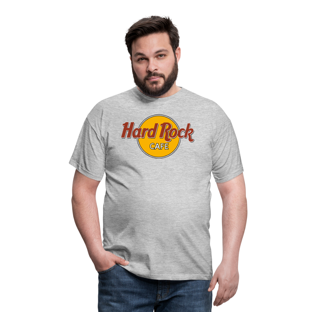 Herren Fashion Hard Rock Cafe T-Shirt Rundhals Unisex 100% Baumwolle Streetwear - Grau meliert