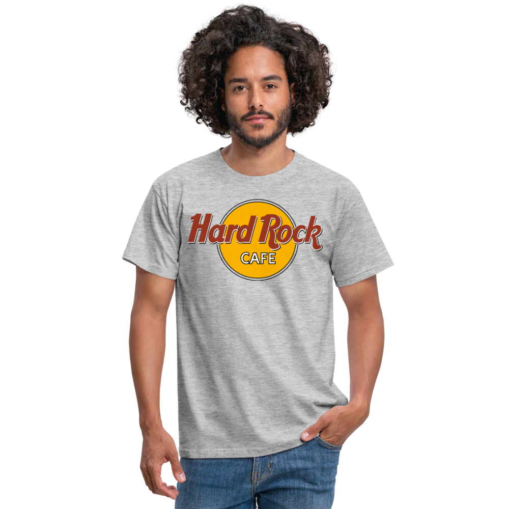 Herren Fashion Hard Rock Cafe T-Shirt Rundhals Unisex 100% Baumwolle Streetwear - Grau meliert