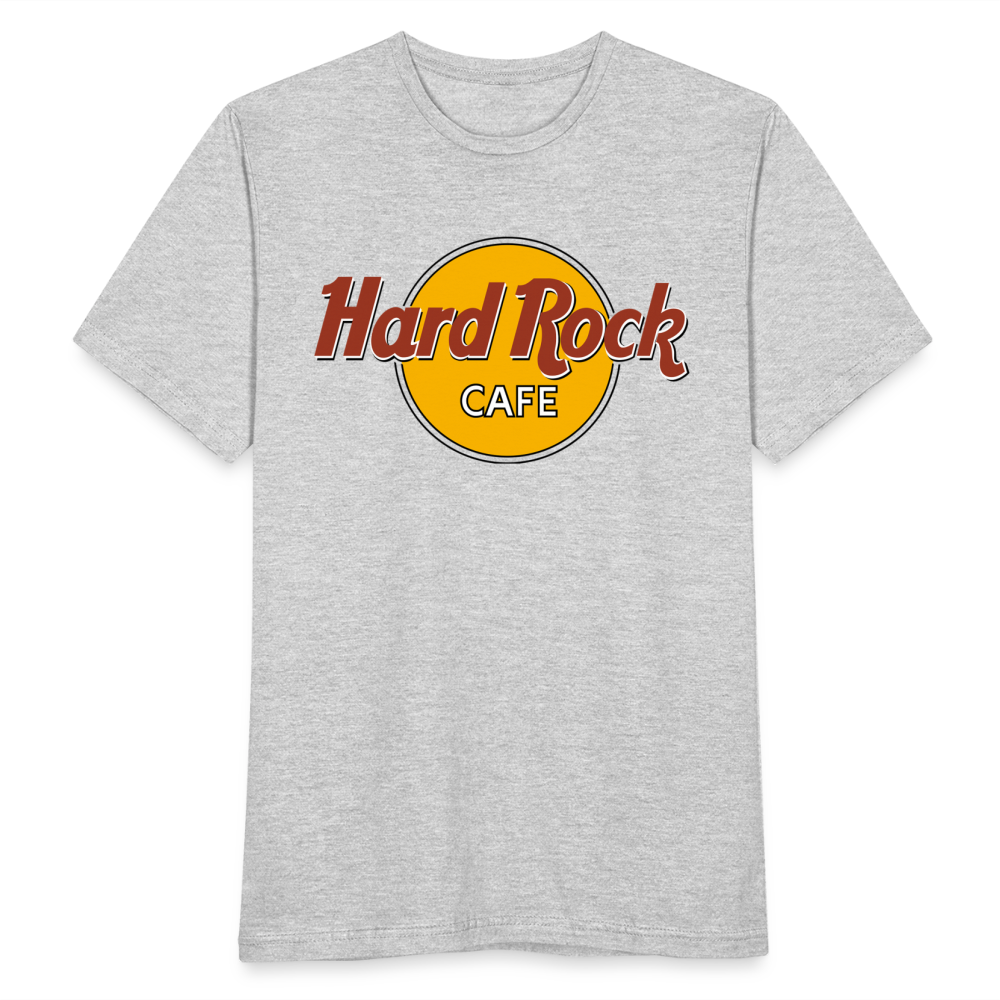 Herren Fashion Hard Rock Cafe T-Shirt Rundhals Unisex 100% Baumwolle Streetwear - Grau meliert