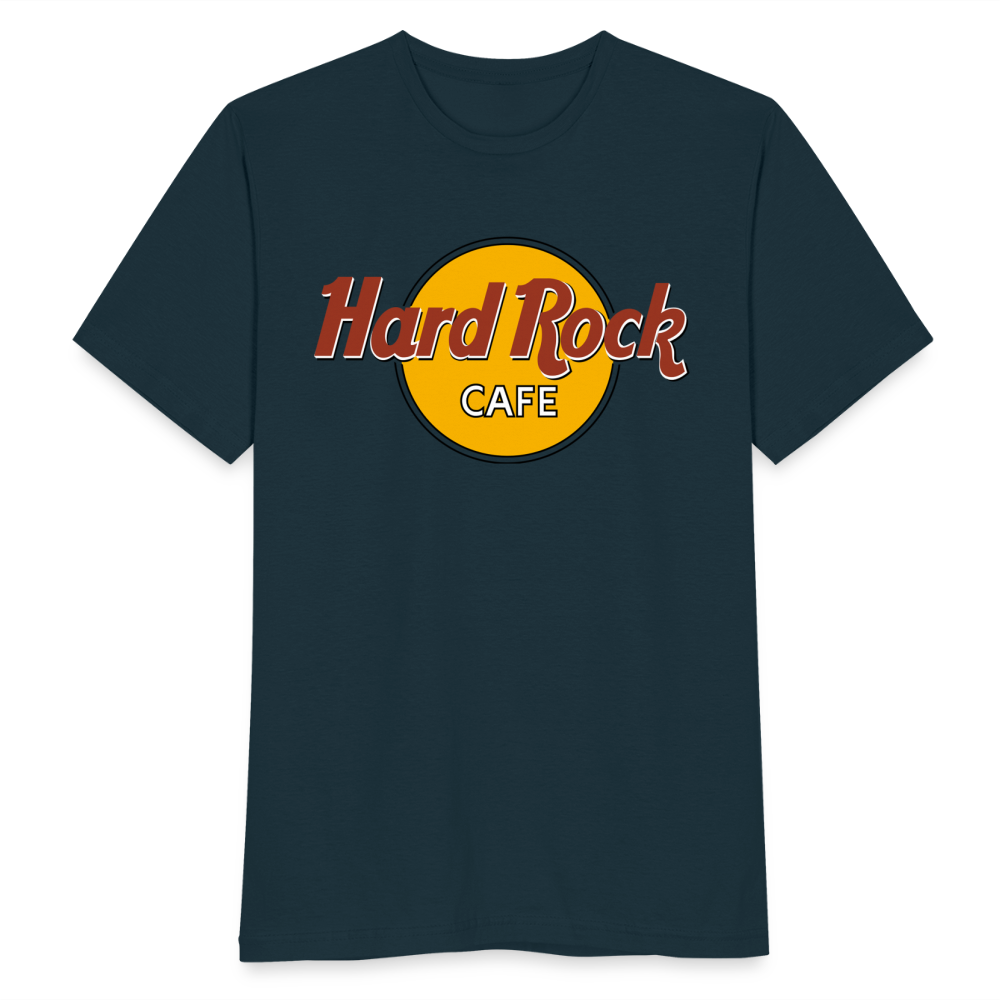 Herren Fashion Hard Rock Cafe T-Shirt Rundhals Unisex 100% Baumwolle Streetwear - Navy