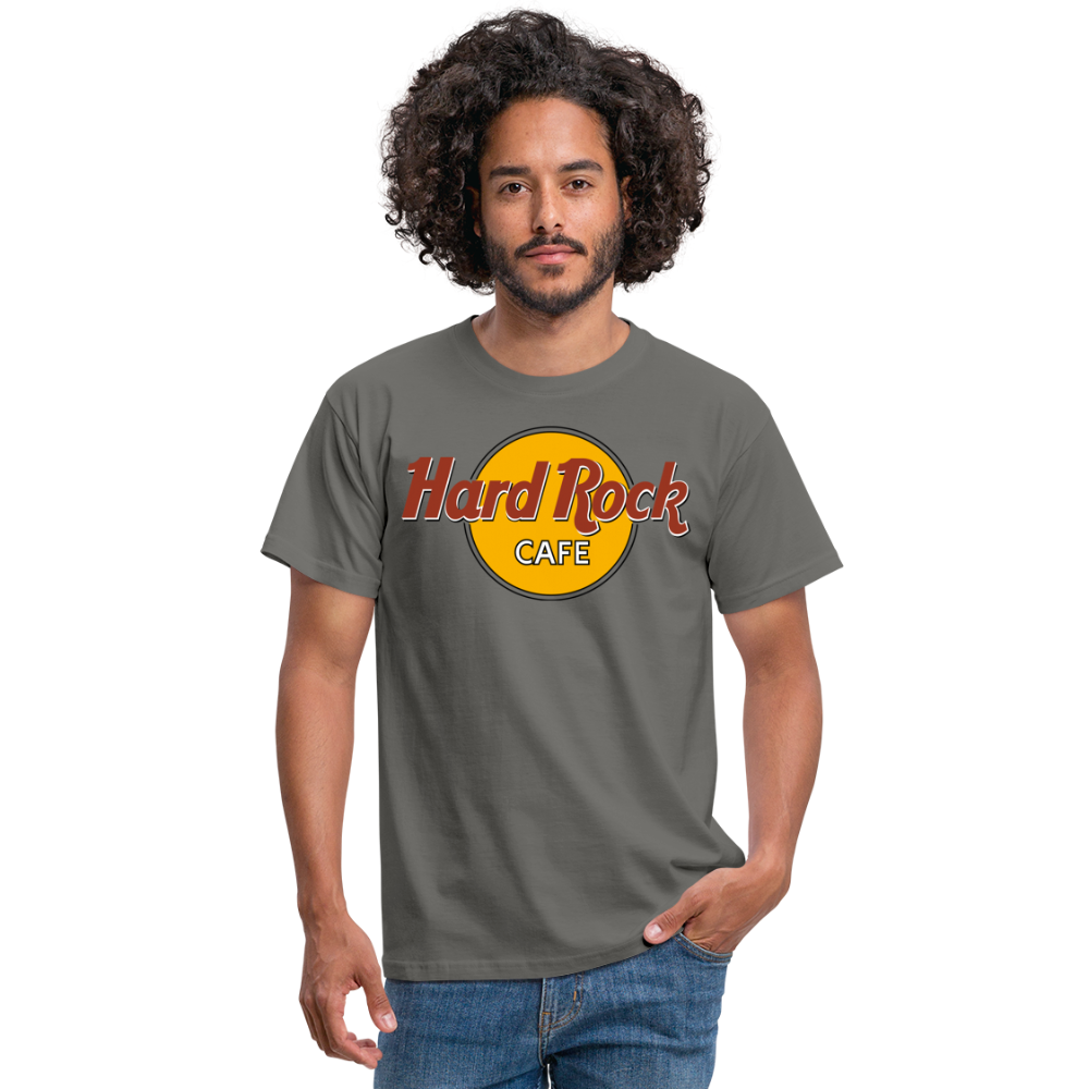 Herren Fashion Hard Rock Cafe T-Shirt Rundhals Unisex 100% Baumwolle Streetwear - Graphit
