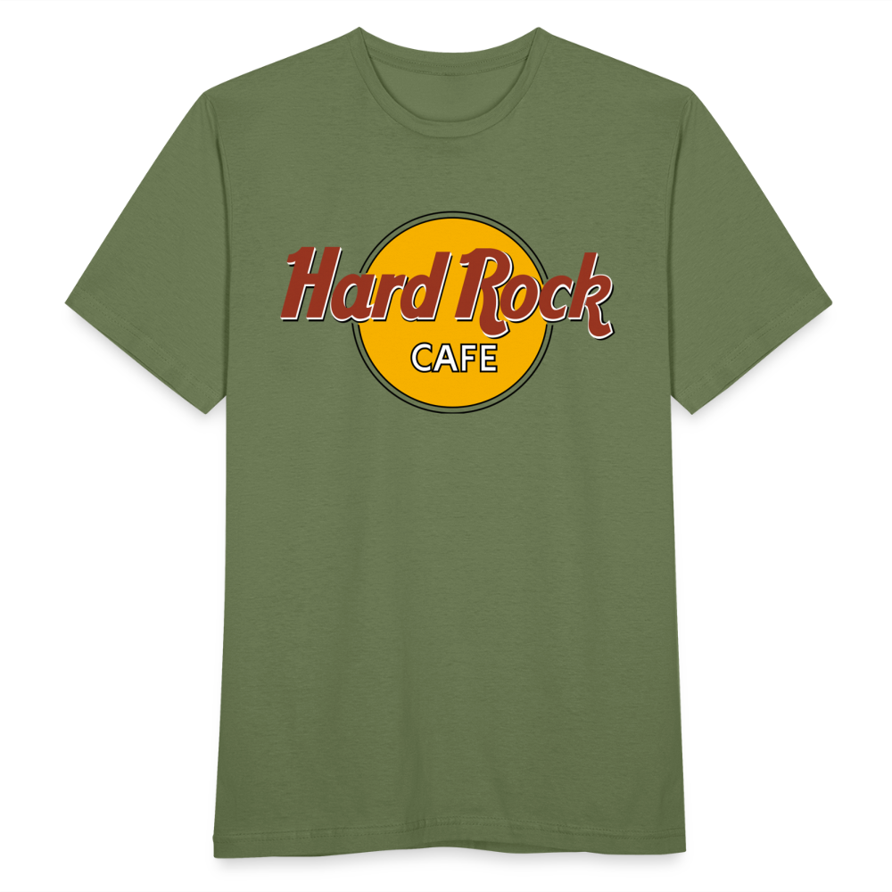 Herren Fashion Hard Rock Cafe T-Shirt Rundhals Unisex 100% Baumwolle Streetwear - Militärgrün