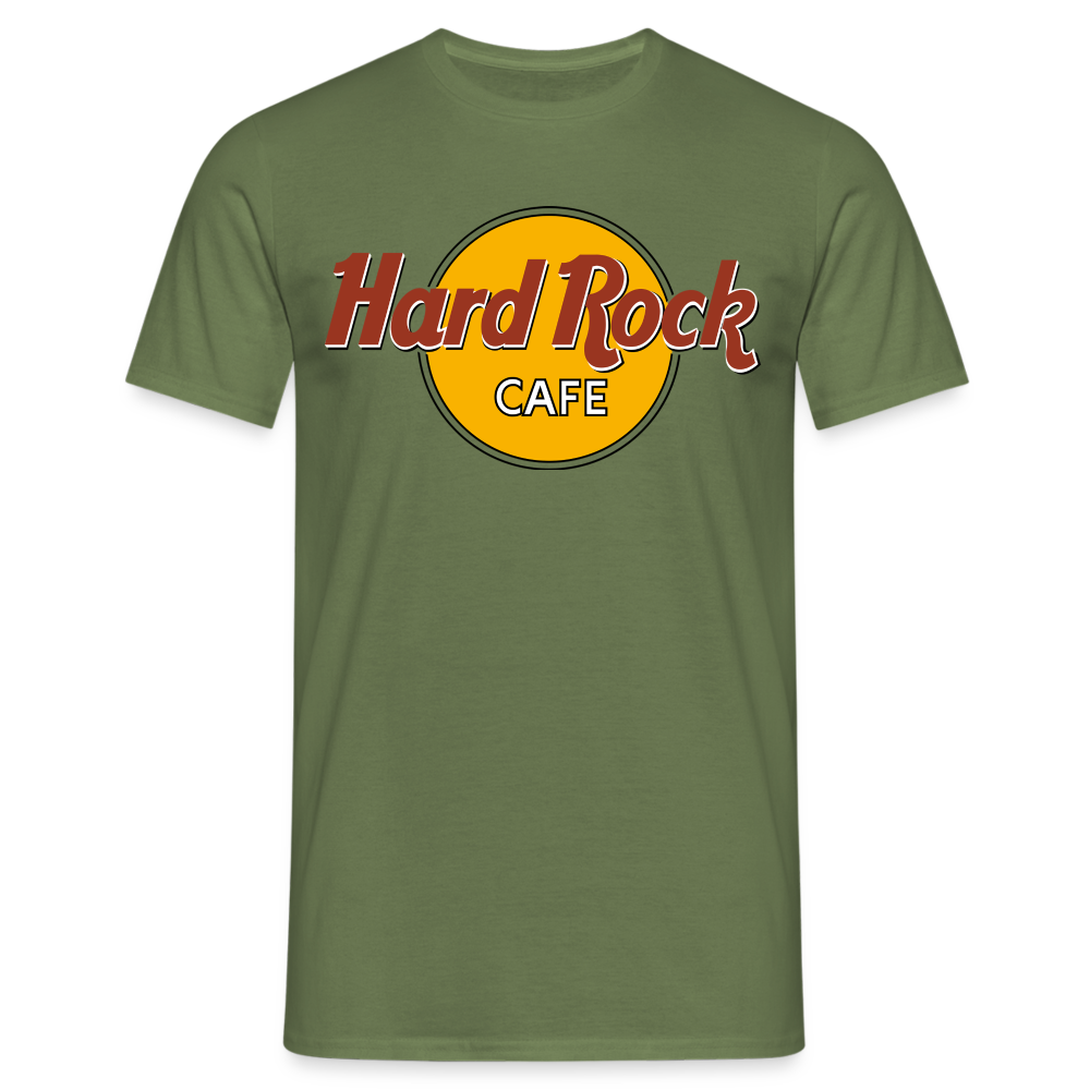 Herren Fashion Hard Rock Cafe T-Shirt Rundhals Unisex 100% Baumwolle Streetwear - Militärgrün
