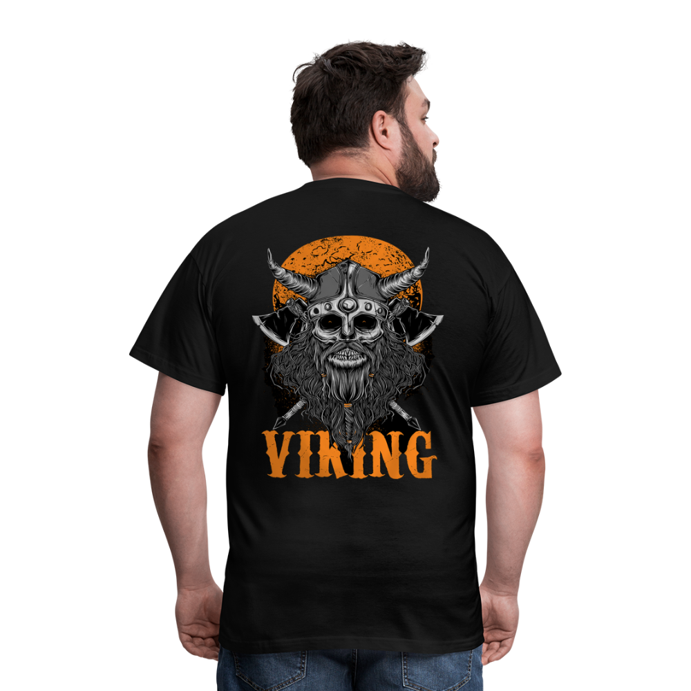 Herren Fashion Vikings Valhalla T-Shirt Rundhals Unisex 100% Baumwolle Streetwear - Schwarz