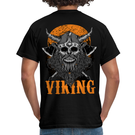 Herren Fashion Vikings Valhalla T-Shirt Rundhals Unisex 100% Baumwolle Streetwear - Schwarz