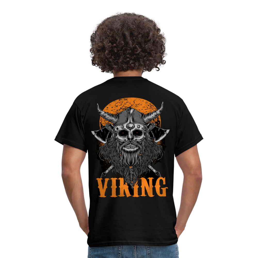 Herren Fashion Vikings Valhalla T-Shirt Rundhals Unisex 100% Baumwolle Streetwear - Schwarz