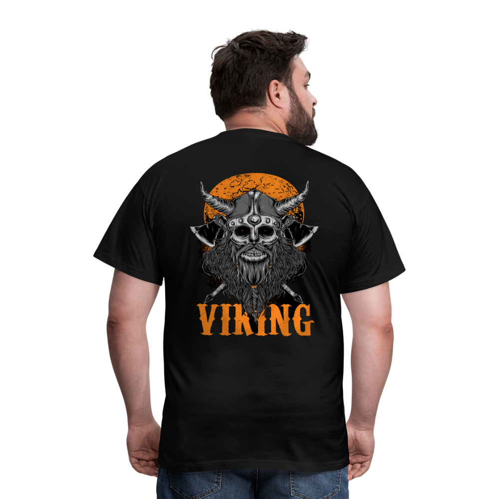Herren Fashion Vikings Valhalla T-Shirt Rundhals Unisex 100% Baumwolle Streetwear - Schwarz