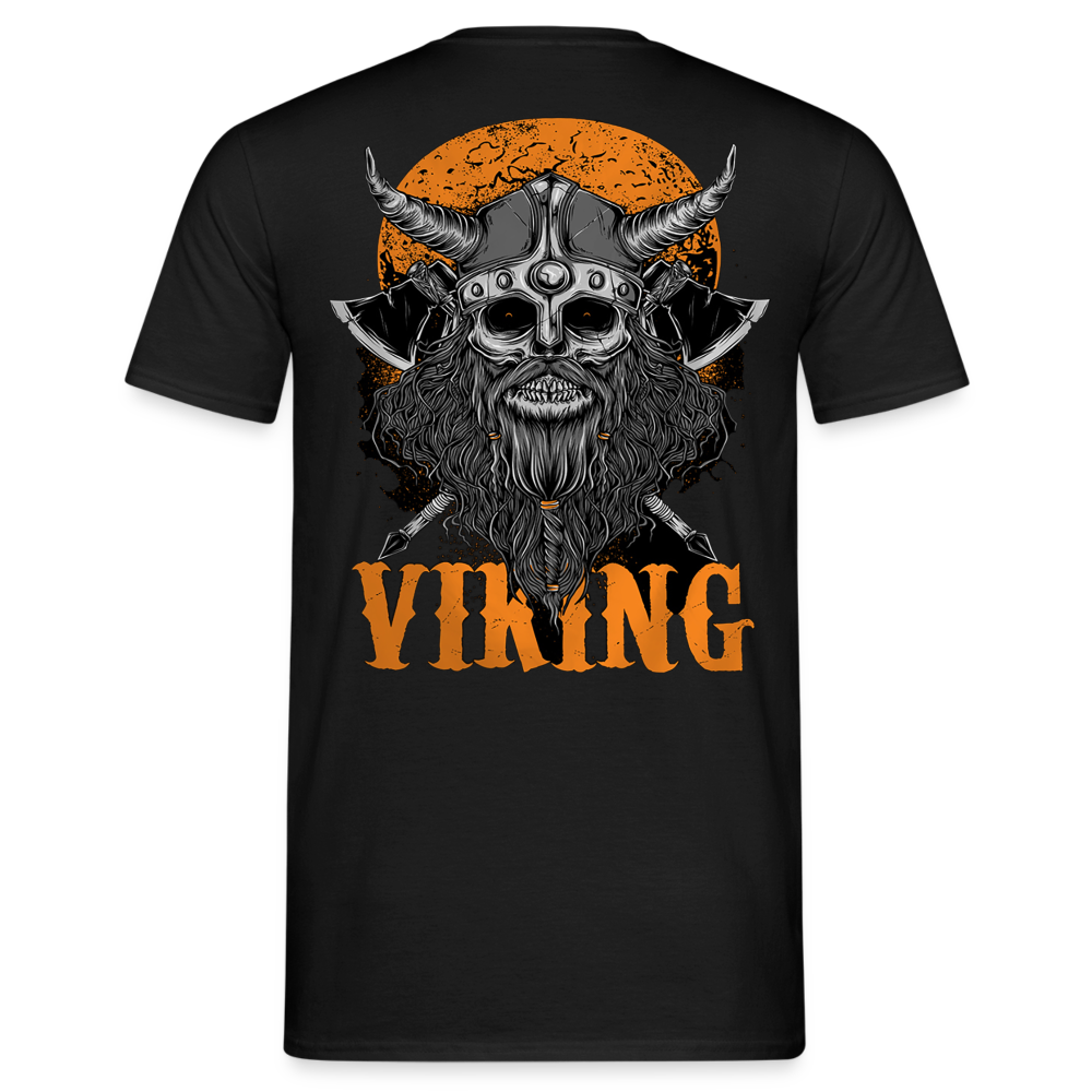 Herren Fashion Vikings Valhalla T-Shirt Rundhals Unisex 100% Baumwolle Streetwear - Schwarz