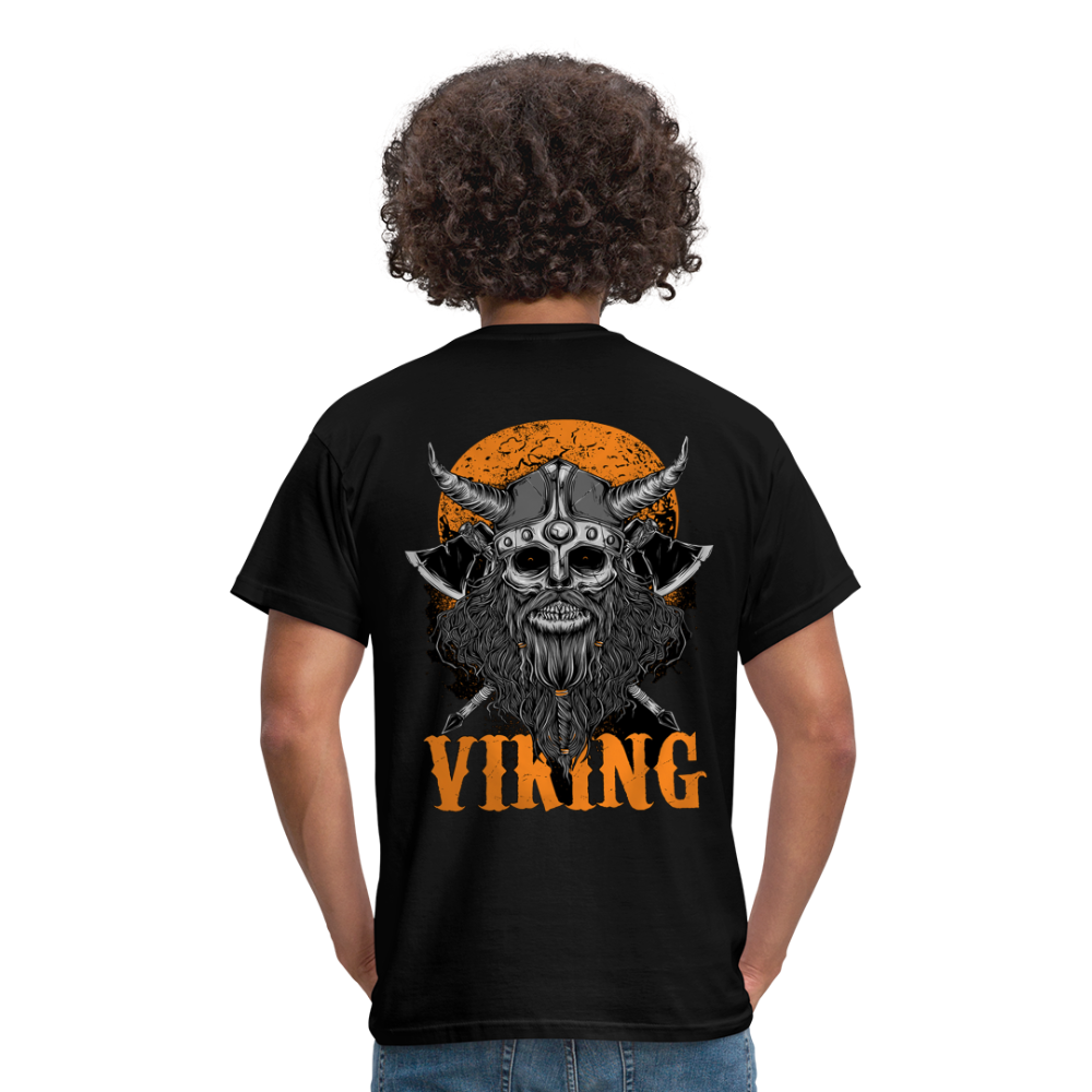 Herren Fashion Vikings Valhalla T-Shirt Rundhals Unisex 100% Baumwolle Streetwear - Schwarz