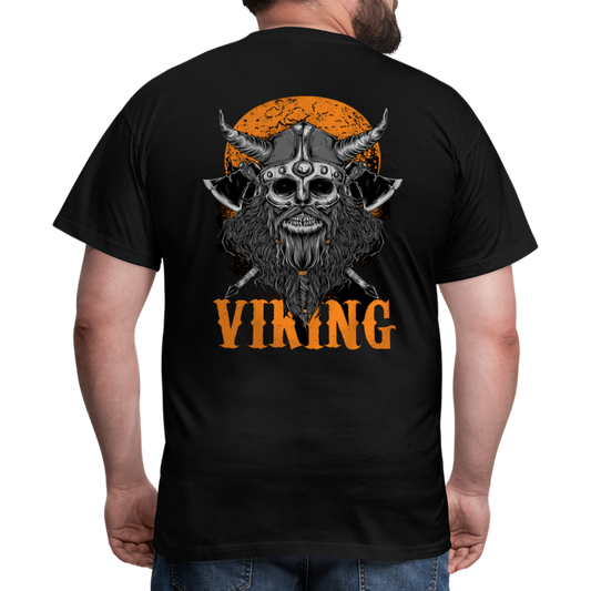 Herren Fashion Vikings Valhalla T-Shirt Rundhals Unisex 100% Baumwolle Streetwear - Schwarz