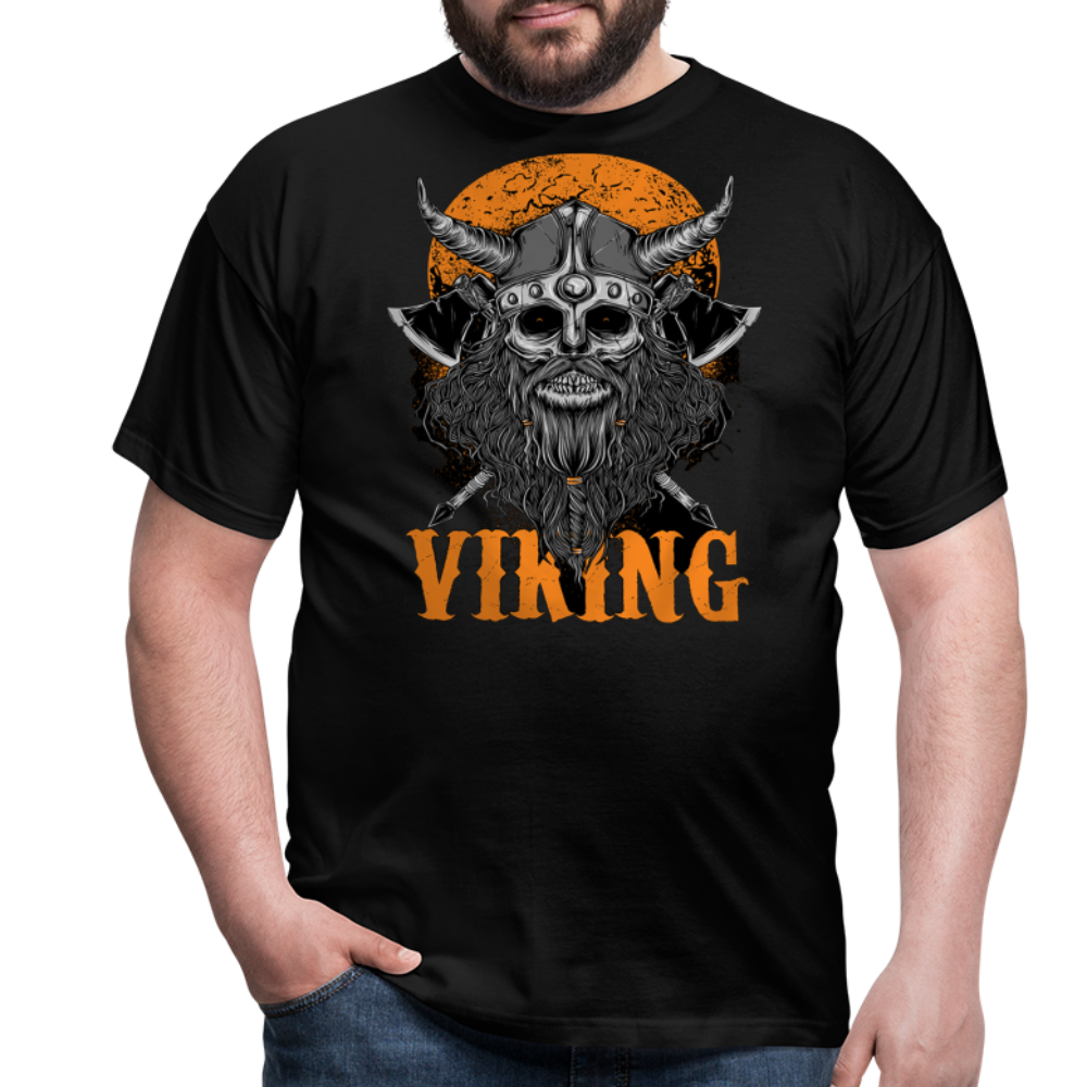 Herren Fashion Vikings Valhalla T-Shirt Rundhals Unisex 100% Baumwolle Streetwear - Schwarz