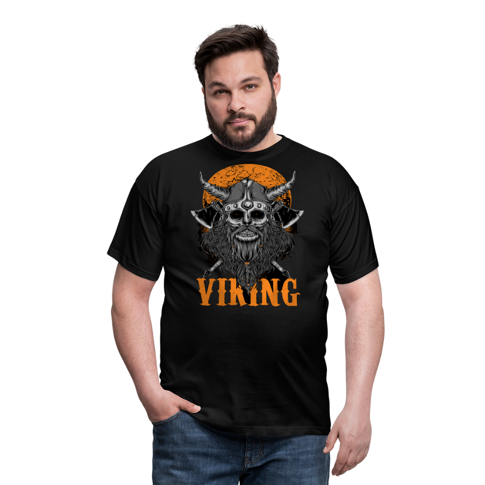 Herren Fashion Vikings Valhalla T-Shirt Rundhals Unisex 100% Baumwolle Streetwear - Schwarz