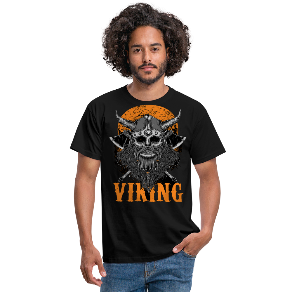 Herren Fashion Vikings Valhalla T-Shirt Rundhals Unisex 100% Baumwolle Streetwear - Schwarz