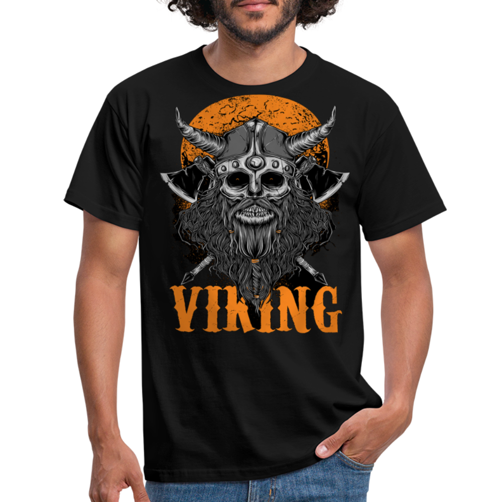 Herren Fashion Vikings Valhalla T-Shirt Rundhals Unisex 100% Baumwolle Streetwear - Schwarz