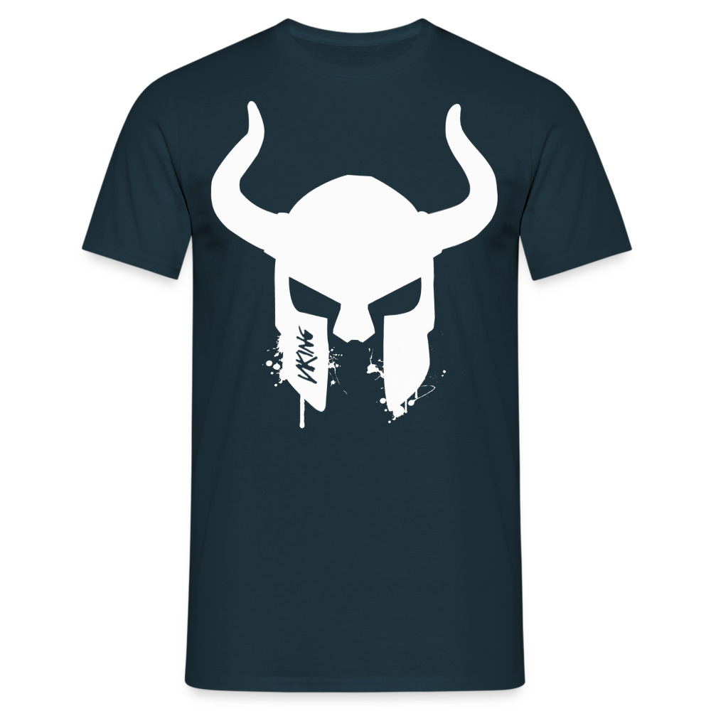 Herren Fashion Vikings Valhalla T-Shirt Rundhals Unisex 100% Baumwolle Streetwear - Navy