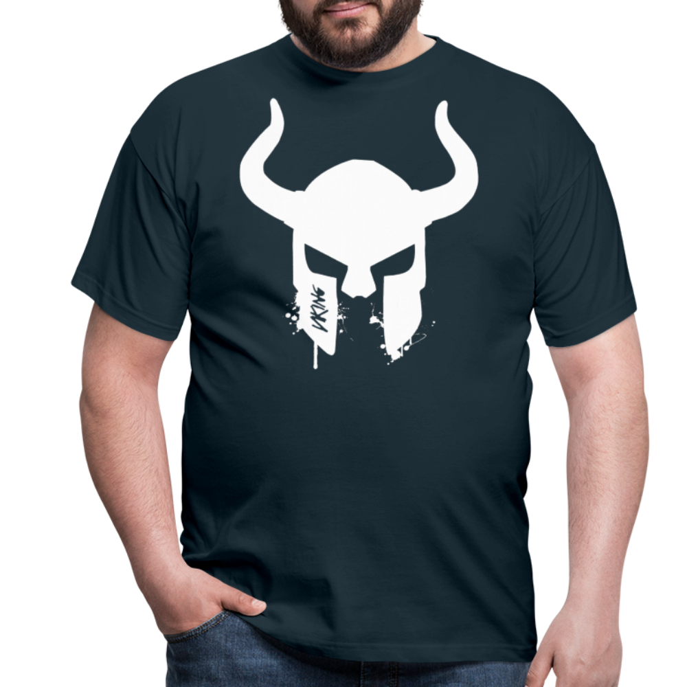 Herren Fashion Vikings Valhalla T-Shirt Rundhals Unisex 100% Baumwolle Streetwear - Navy