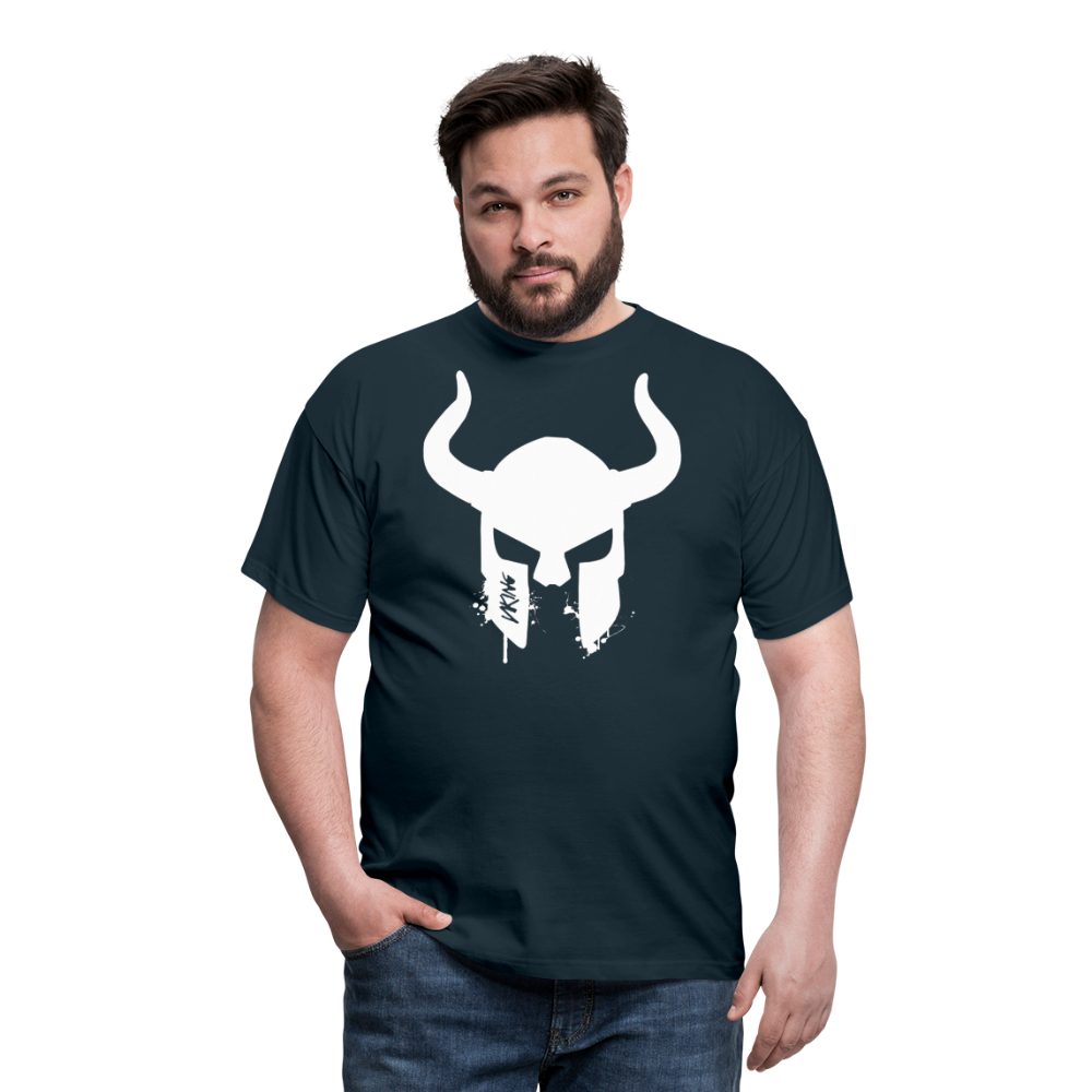 Herren Fashion Vikings Valhalla T-Shirt Rundhals Unisex 100% Baumwolle Streetwear - Navy