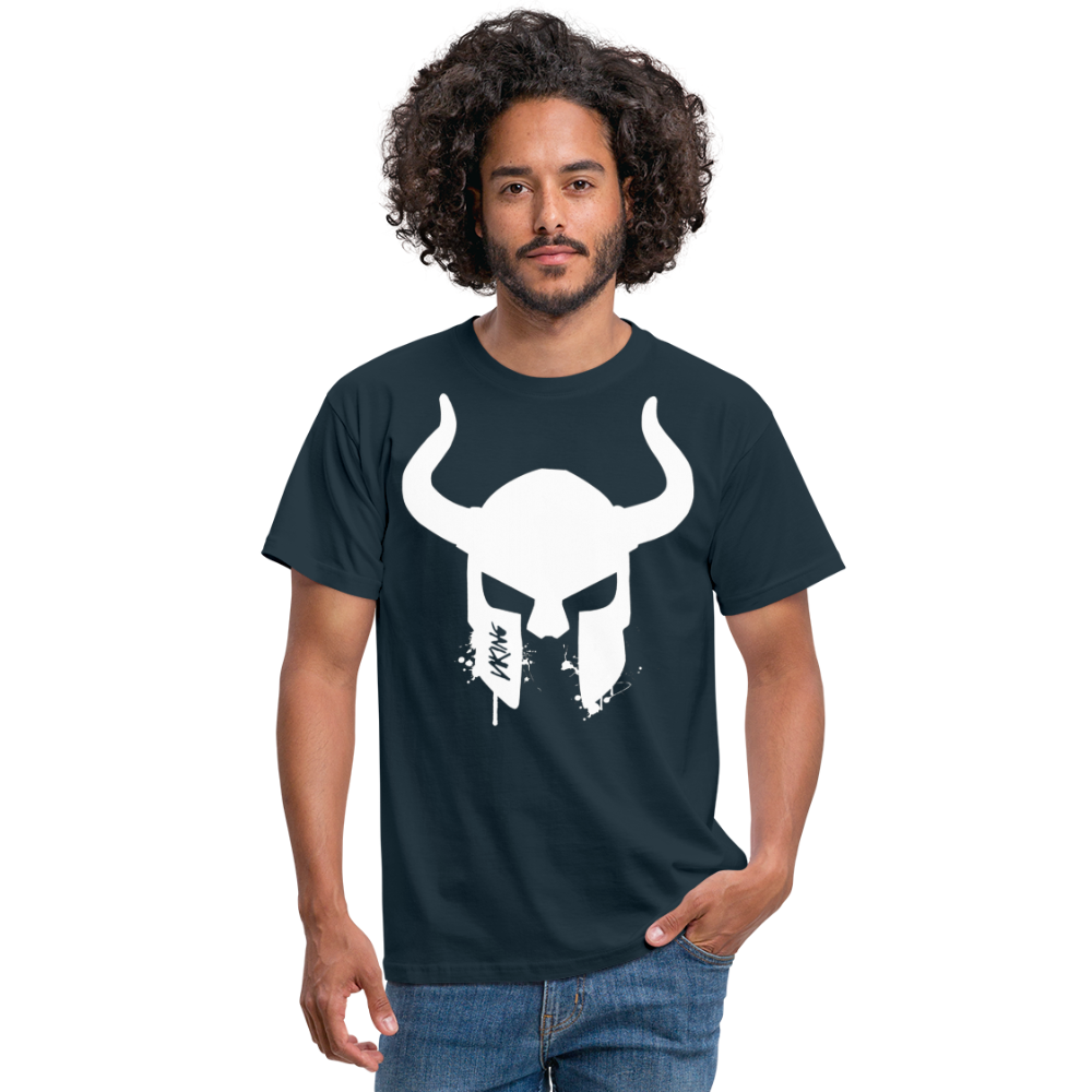 Herren Fashion Vikings Valhalla T-Shirt Rundhals Unisex 100% Baumwolle Streetwear - Navy