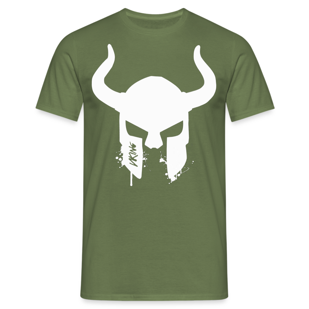 Herren Fashion Vikings Valhalla T-Shirt Rundhals Unisex 100% Baumwolle Streetwear - Militärgrün