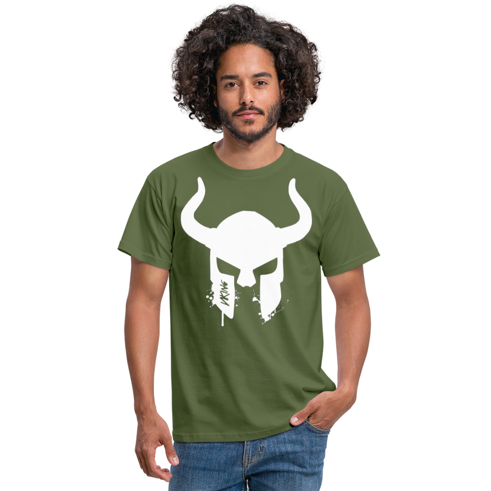 Herren Fashion Vikings Valhalla T-Shirt Rundhals Unisex 100% Baumwolle Streetwear - Militärgrün