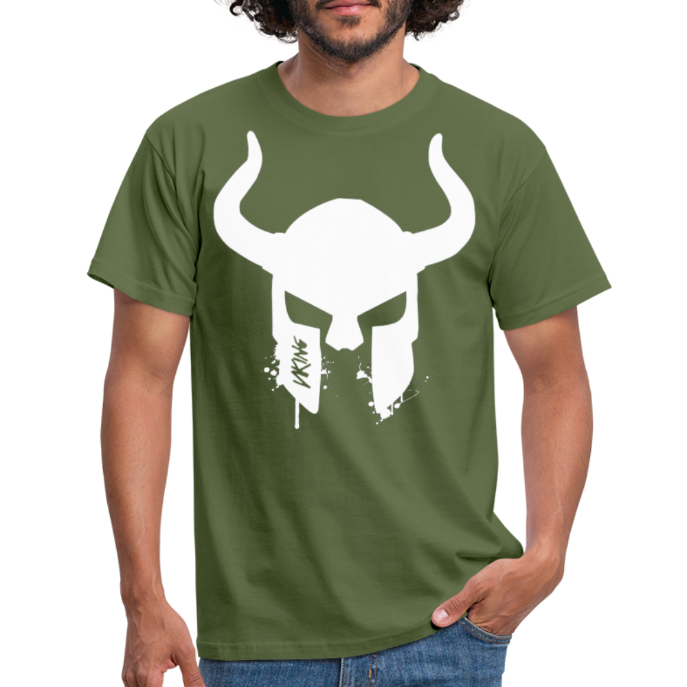 Herren Fashion Vikings Valhalla T-Shirt Rundhals Unisex 100% Baumwolle Streetwear - Militärgrün
