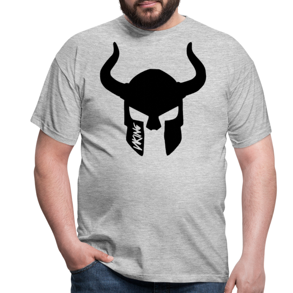 Herren Fashion Vikings Valhalla T-Shirt Rundhals Unisex 100% Baumwolle Streetwear - Grau meliert