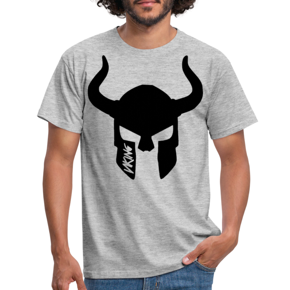 Herren Fashion Vikings Valhalla T-Shirt Rundhals Unisex 100% Baumwolle Streetwear - Grau meliert