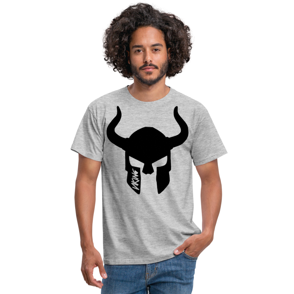 Herren Fashion Vikings Valhalla T-Shirt Rundhals Unisex 100% Baumwolle Streetwear - Grau meliert