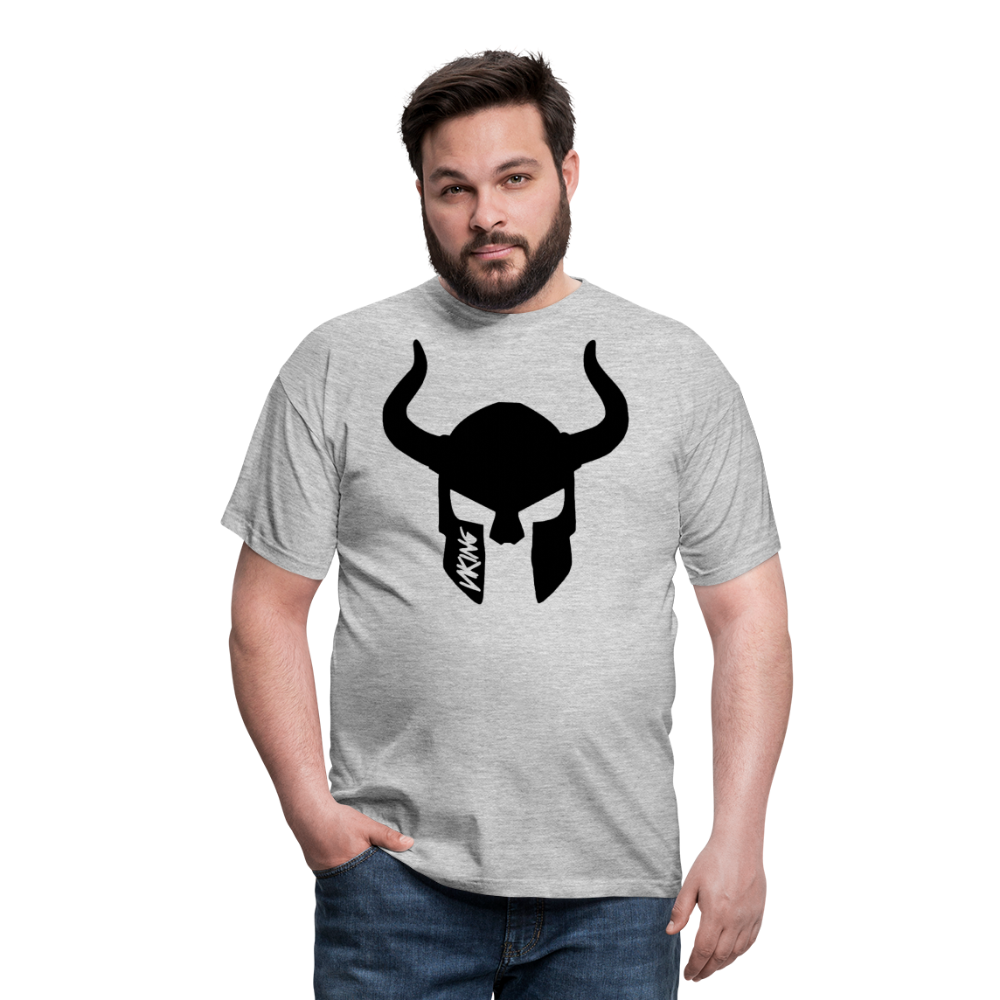 Herren Fashion Vikings Valhalla T-Shirt Rundhals Unisex 100% Baumwolle Streetwear - Grau meliert