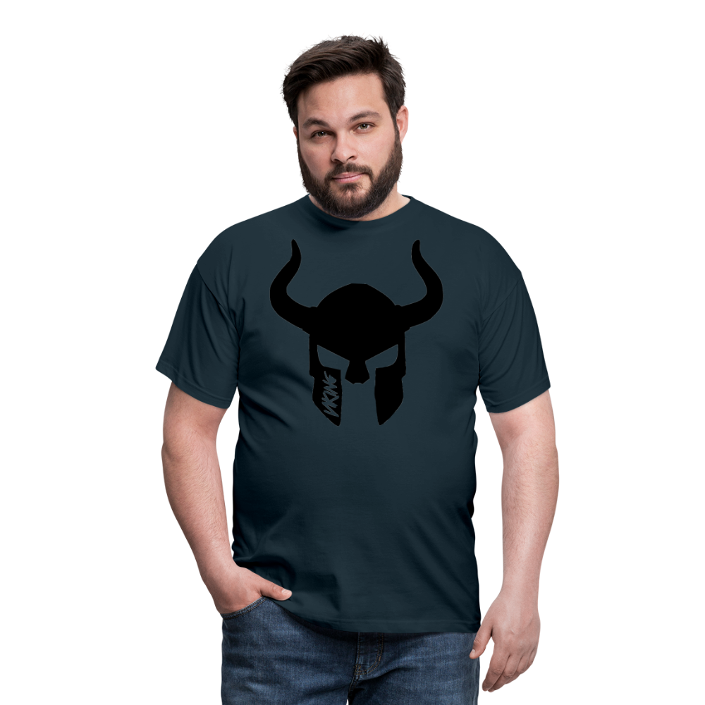 Herren Fashion Vikings Valhalla T-Shirt Rundhals Unisex 100% Baumwolle Streetwear - Navy