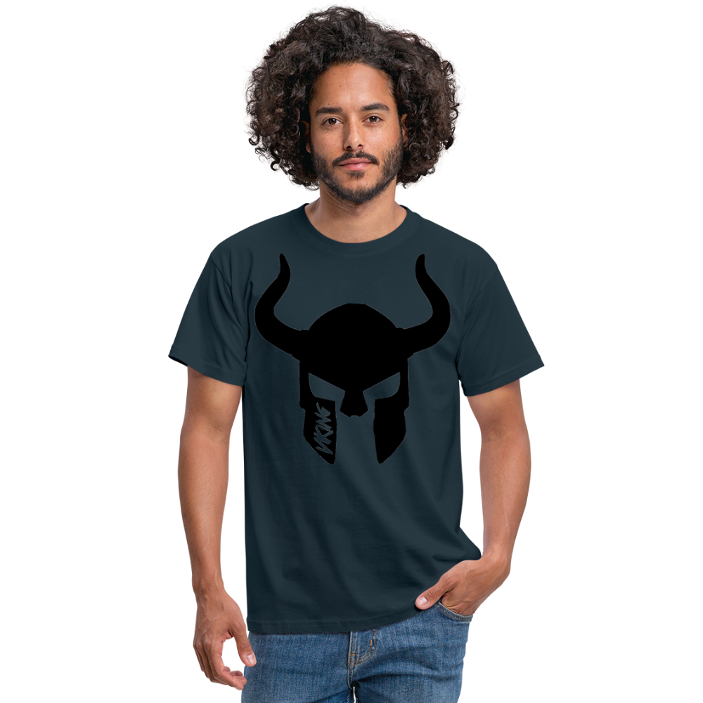 Herren Fashion Vikings Valhalla T-Shirt Rundhals Unisex 100% Baumwolle Streetwear - Navy