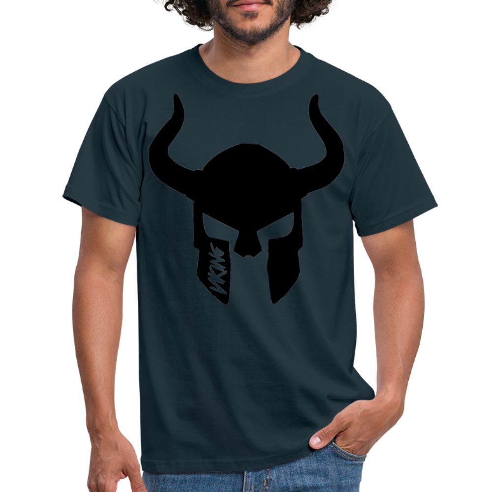 Herren Fashion Vikings Valhalla T-Shirt Rundhals Unisex 100% Baumwolle Streetwear - Navy