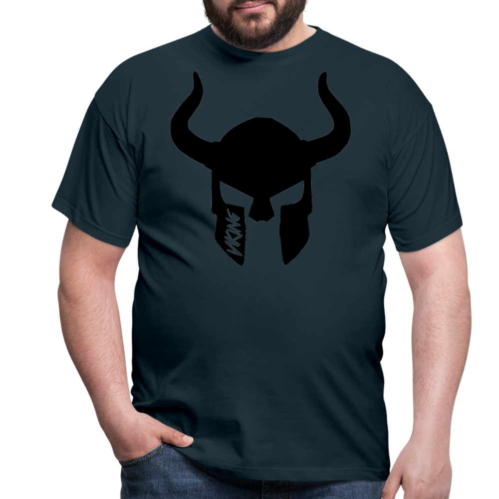 Herren Fashion Vikings Valhalla T-Shirt Rundhals Unisex 100% Baumwolle Streetwear - Navy