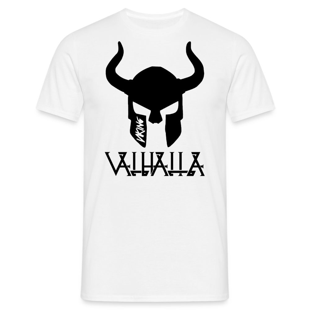Herren Fashion Vikings Valhalla T-Shirt Rundhals Unisex 100% Baumwolle Streetwear - weiß