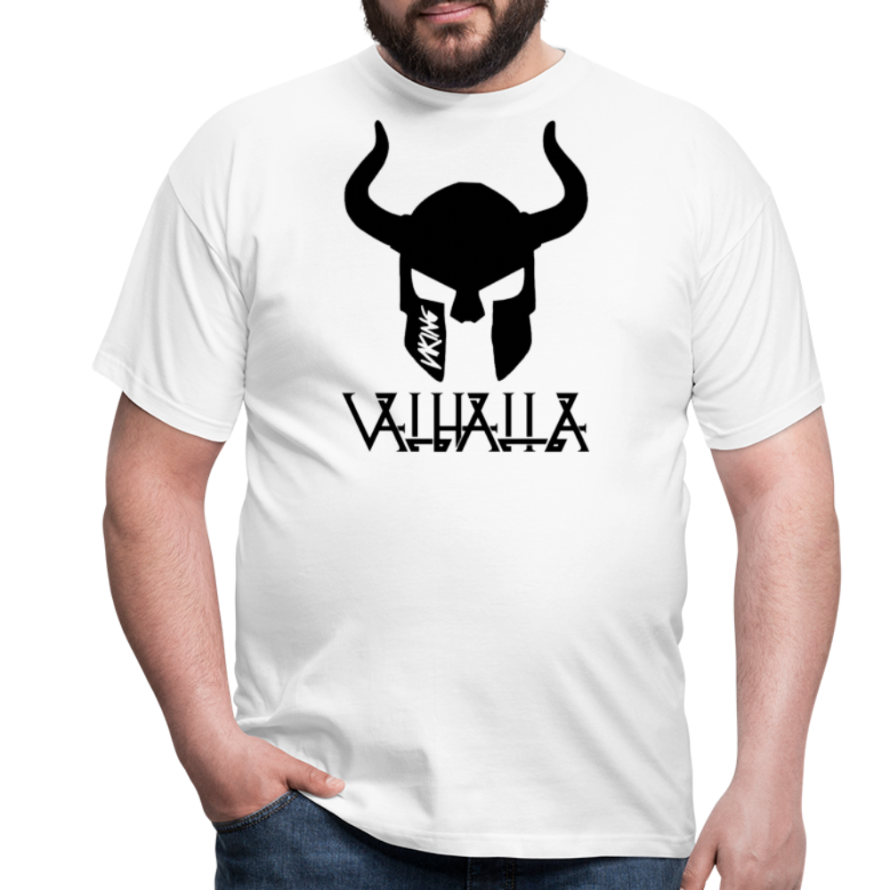 Herren Fashion Vikings Valhalla T-Shirt Rundhals Unisex 100% Baumwolle Streetwear - weiß