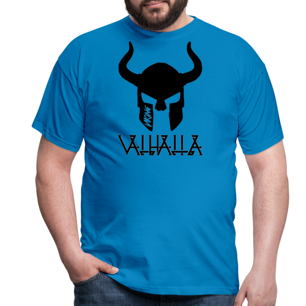 Herren Fashion Vikings Valhalla T-Shirt Rundhals Unisex 100% Baumwolle Streetwear - Royalblau