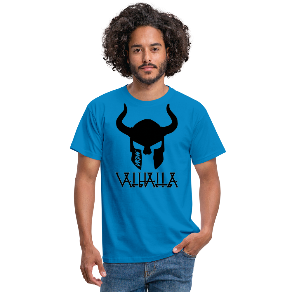 Herren Fashion Vikings Valhalla T-Shirt Rundhals Unisex 100% Baumwolle Streetwear - Royalblau