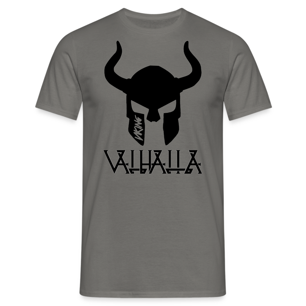 Herren Fashion Vikings Valhalla T-Shirt Rundhals Unisex 100% Baumwolle Streetwear - Graphit