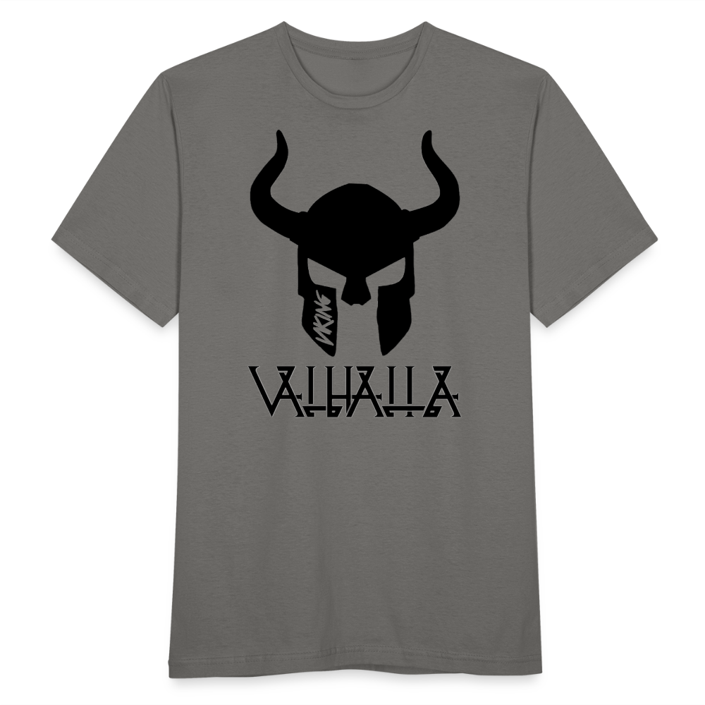 Herren Fashion Vikings Valhalla T-Shirt Rundhals Unisex 100% Baumwolle Streetwear - Graphit
