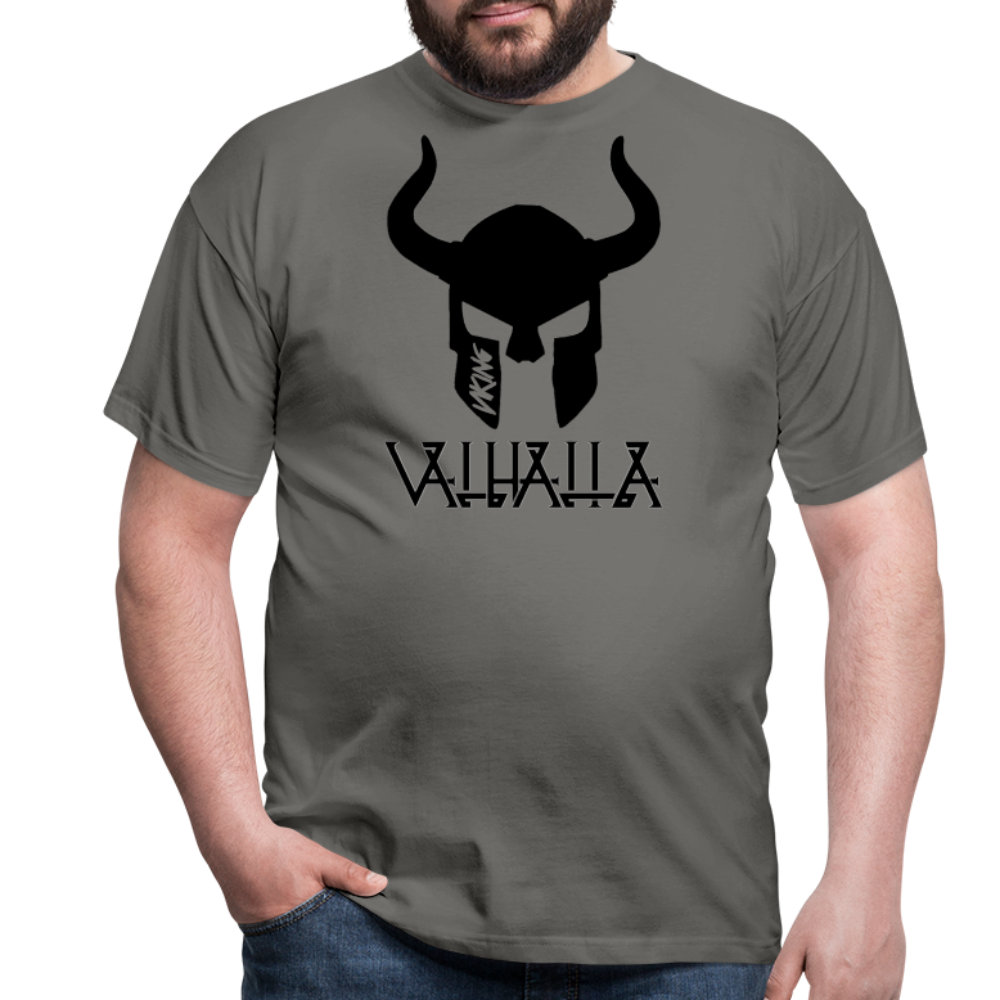 Herren Fashion Vikings Valhalla T-Shirt Rundhals Unisex 100% Baumwolle Streetwear - Graphit