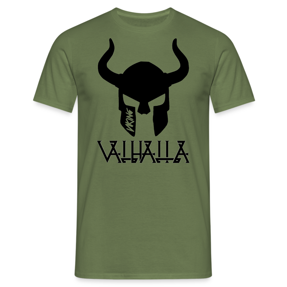 Herren Fashion Vikings Valhalla T-Shirt Rundhals Unisex 100% Baumwolle Streetwear - Militärgrün