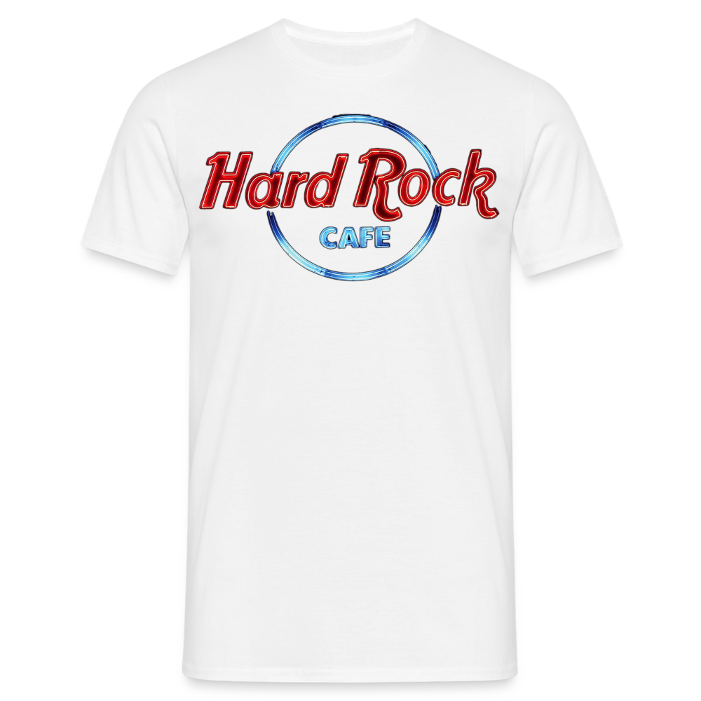 Männer Fashion Hard Rock Cafe 3D T-Shirt Rundhals Unisex Sommer Streetwear - weiß