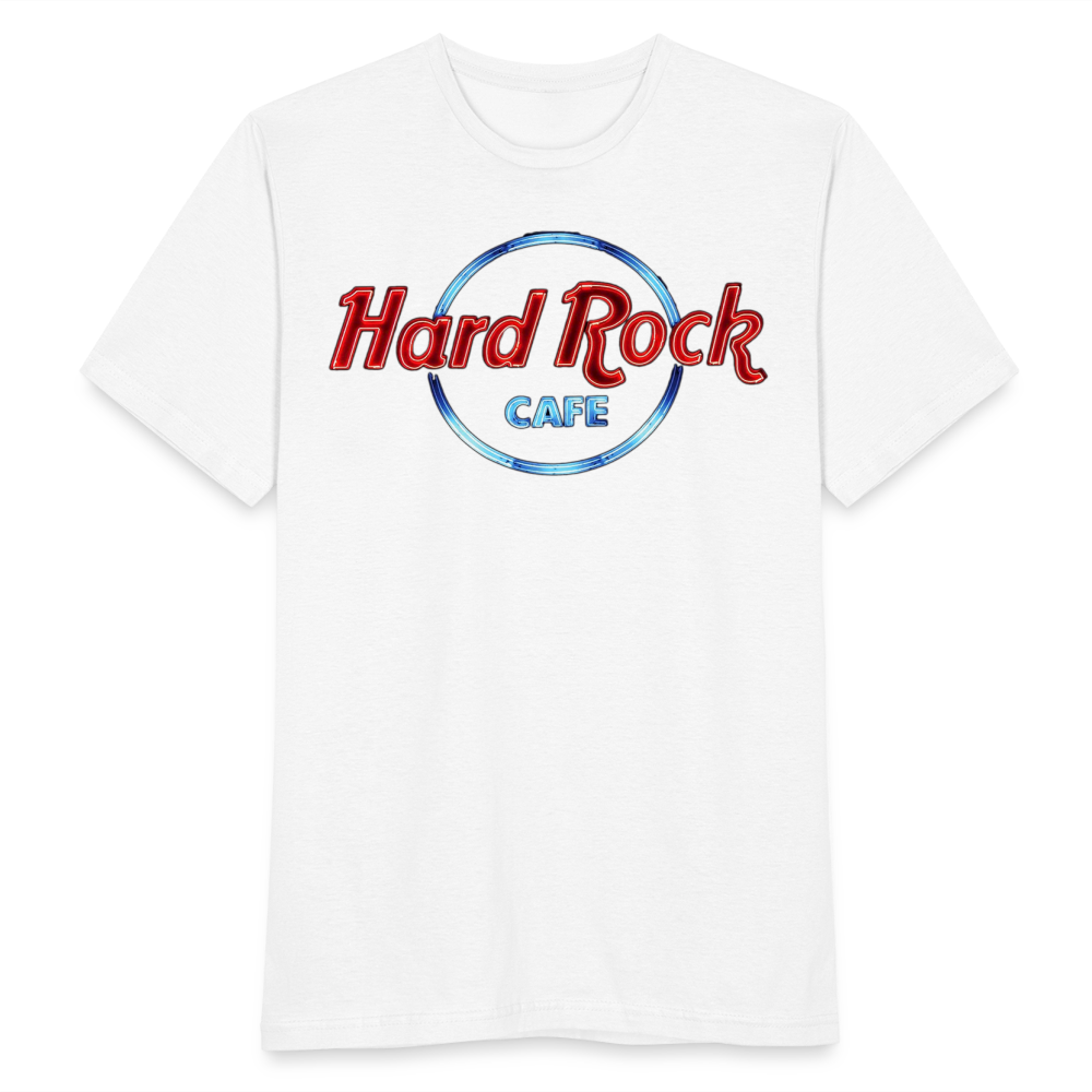 Männer Fashion Hard Rock Cafe 3D T-Shirt Rundhals Unisex Sommer Streetwear - weiß