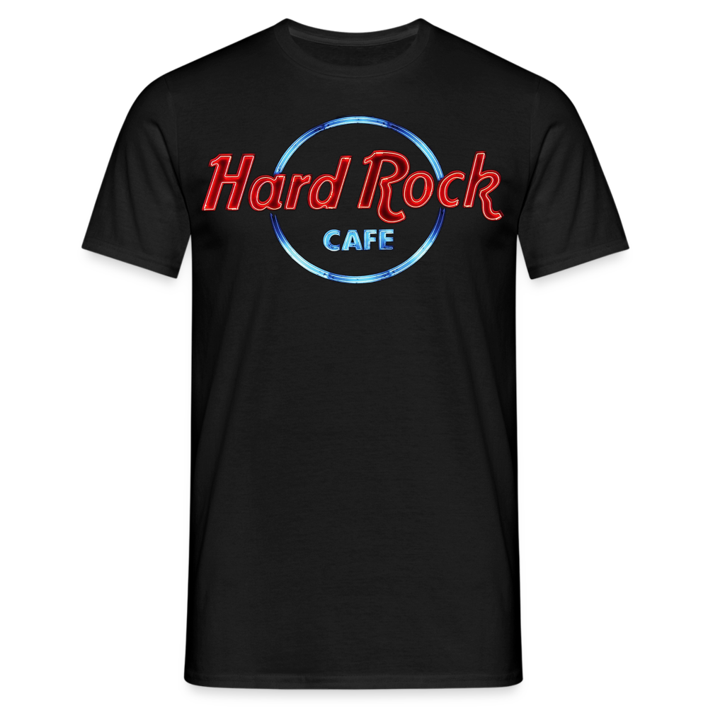 Männer Fashion Hard Rock Cafe 3D T-Shirt Rundhals Unisex Sommer Streetwear - Schwarz