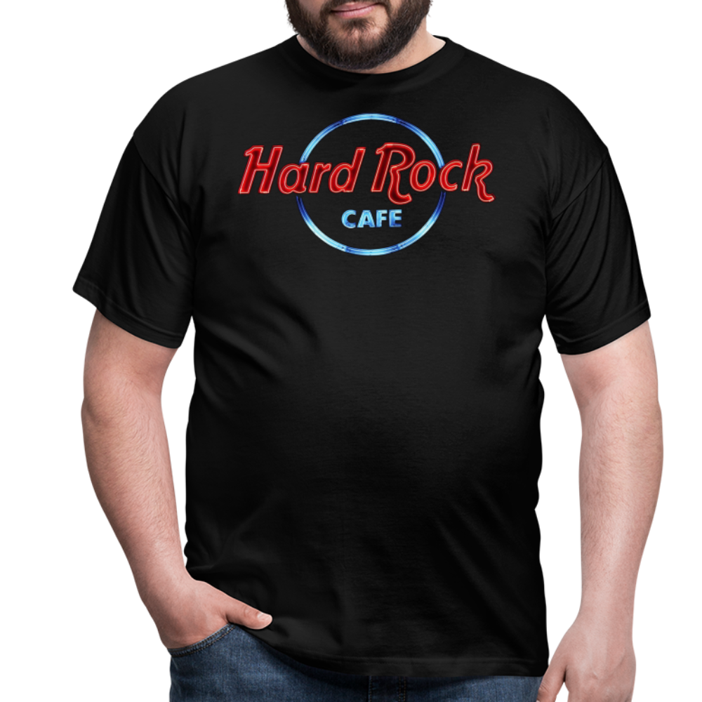 Männer Fashion Hard Rock Cafe 3D T-Shirt Rundhals Unisex Sommer Streetwear - Schwarz