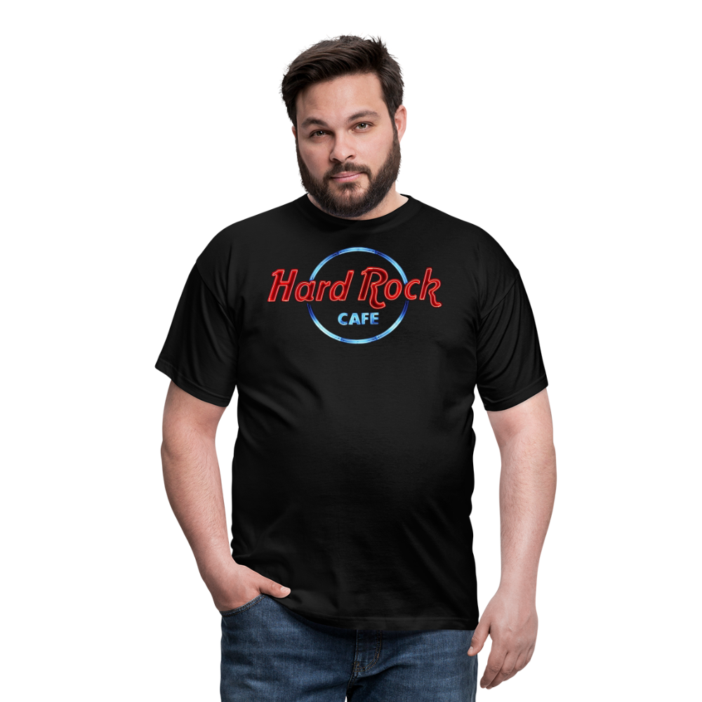 Männer Fashion Hard Rock Cafe 3D T-Shirt Rundhals Unisex Sommer Streetwear - Schwarz