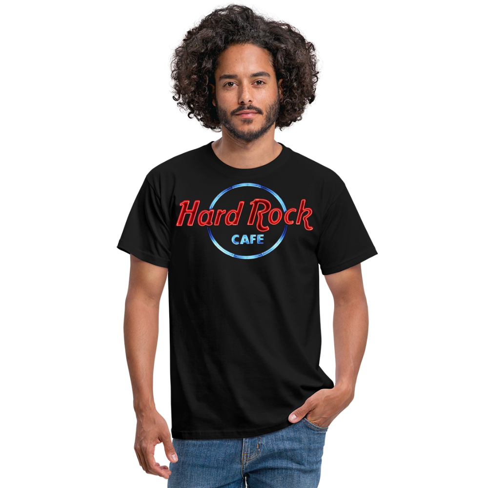Männer Fashion Hard Rock Cafe 3D T-Shirt Rundhals Unisex Sommer Streetwear - Schwarz