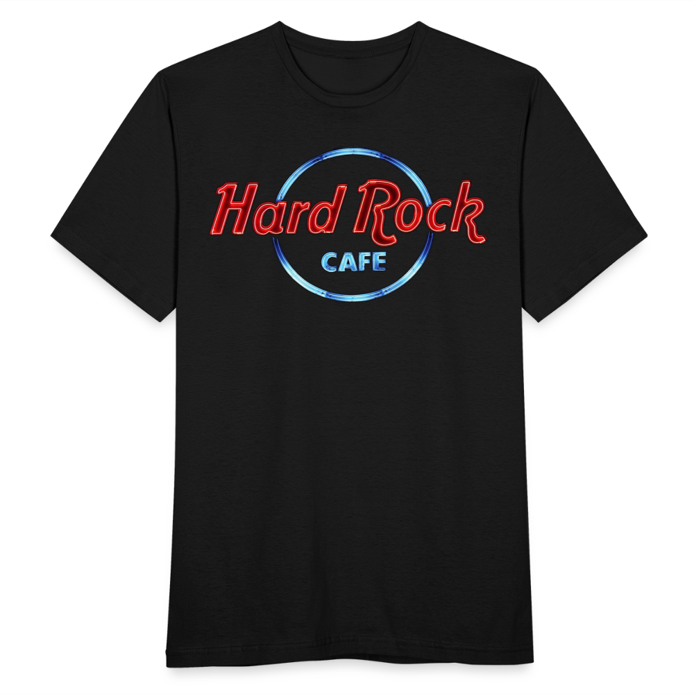 Männer Fashion Hard Rock Cafe 3D T-Shirt Rundhals Unisex Sommer Streetwear - Schwarz