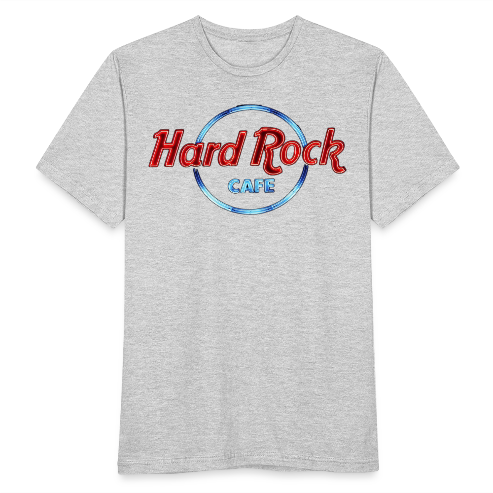 Männer Fashion Hard Rock Cafe 3D T-Shirt Rundhals Unisex Sommer Streetwear - Grau meliert